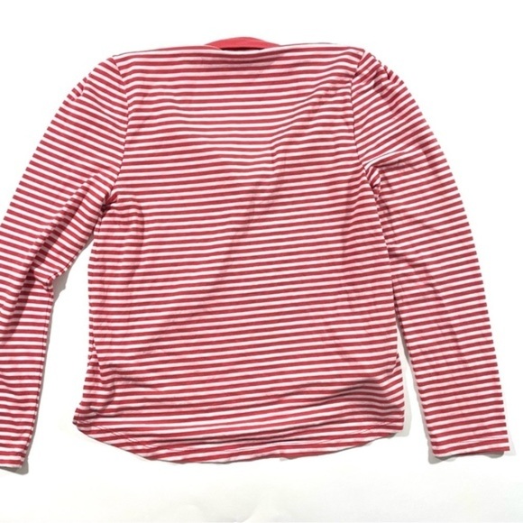 New Sample T La Long Sleeve Collared Shirt Coral Stripe - Picture 2 of 6